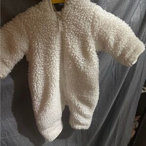 Cozy White Sherpa Kids One Piece